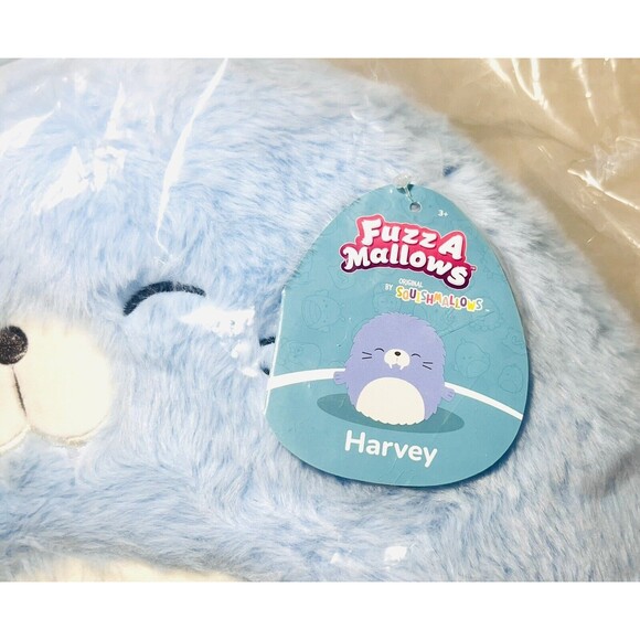 Squishmallows Harvey The Walrus 12" Blue Fuzzamallows Plush Kellytoy Brand New - Picture 4 of 4